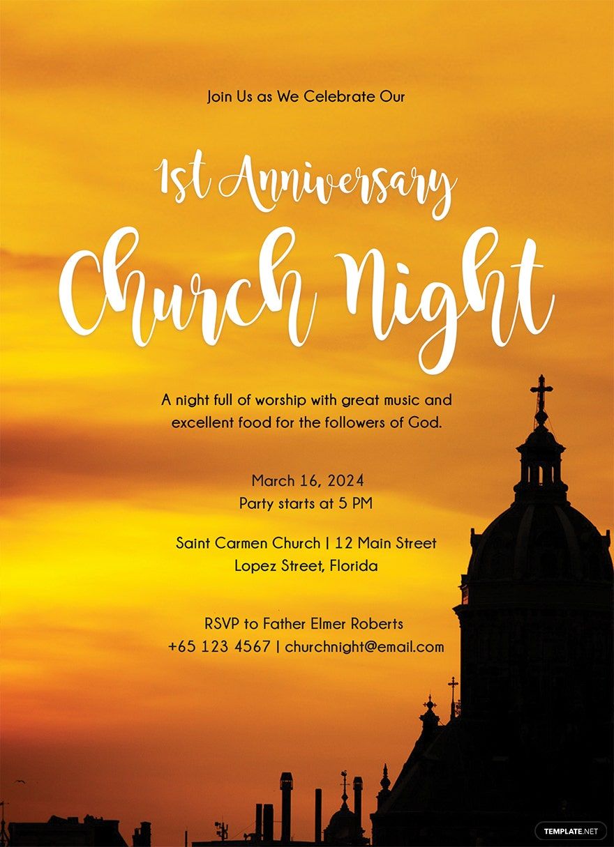 Church Invitation Template in PSD, Word, Illustrator, Publisher, InDesign, Pages, Google Docs - Download | Template.net