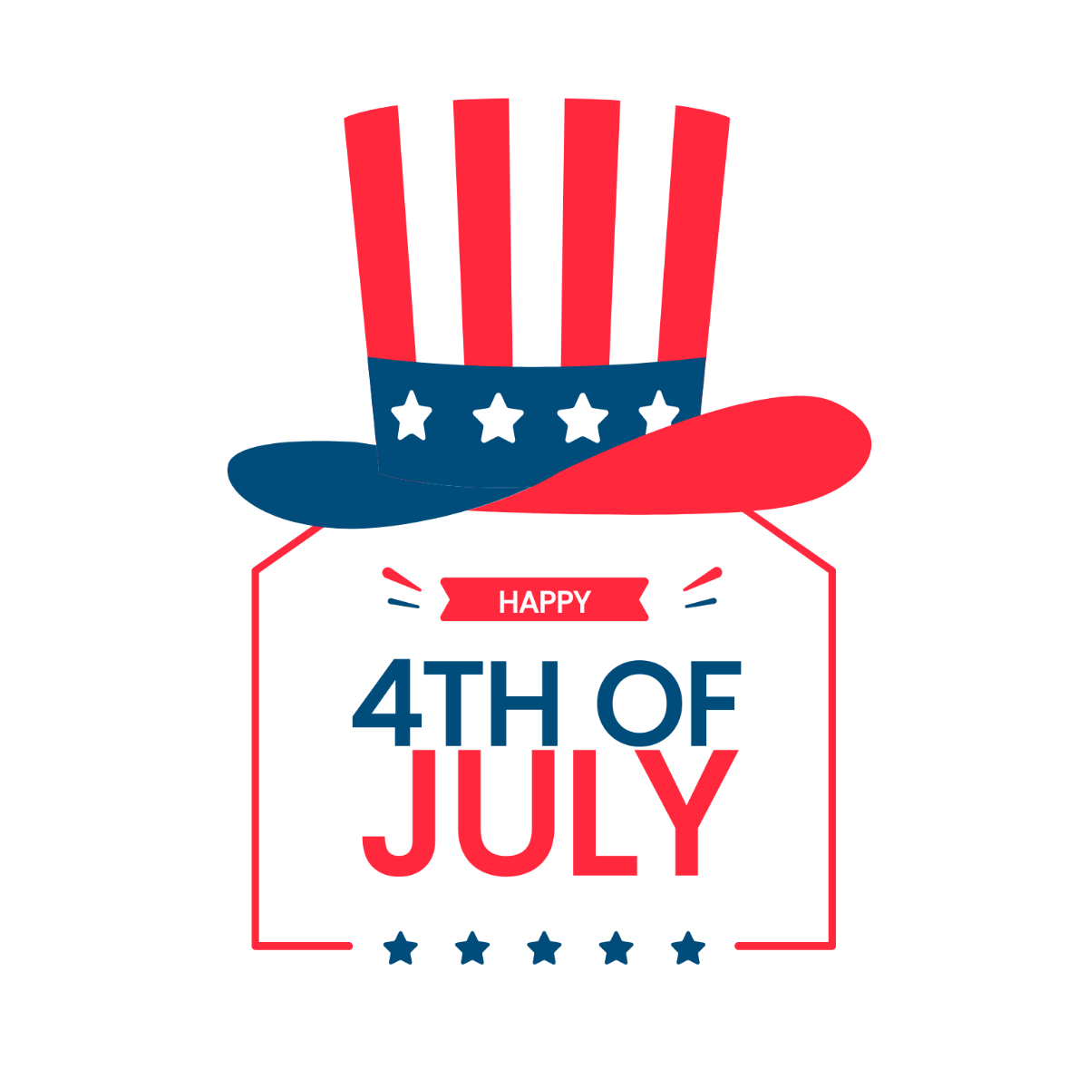 Happy 4th Of July Clipart Template