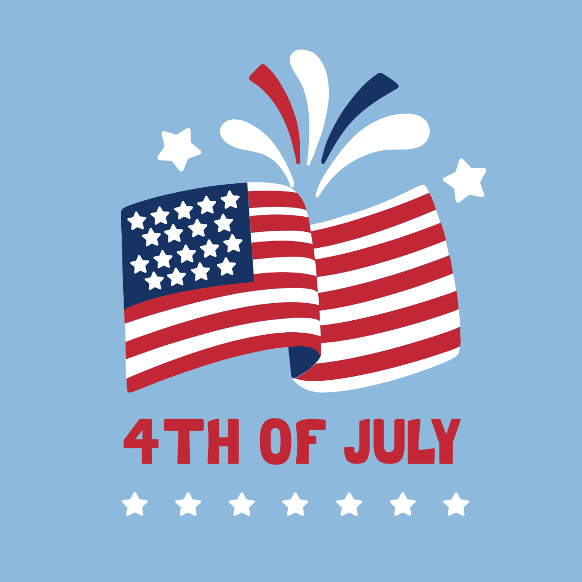 Cute 4th Of July Clipart Template