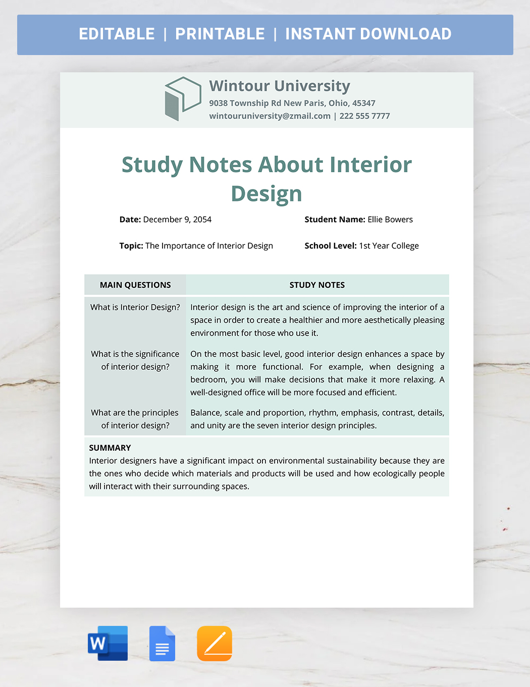 Free Note Taking Sheet Template - Download in Word, Google Docs, Apple ...