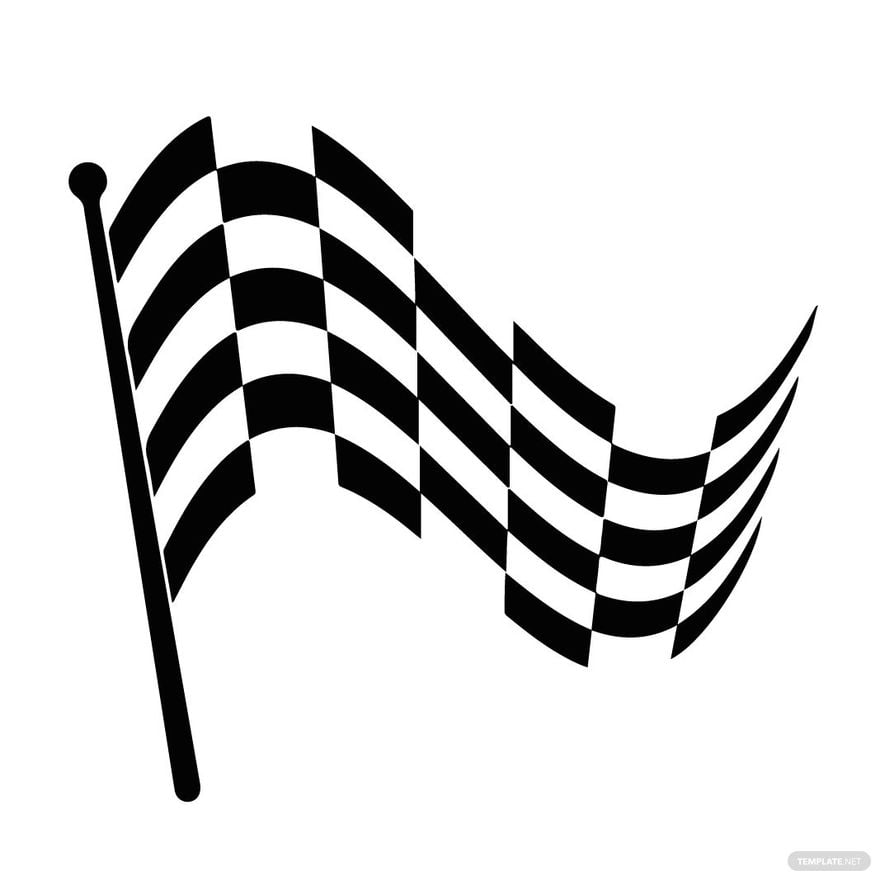 Wavy Checkered Flag Clipart in Illustrator