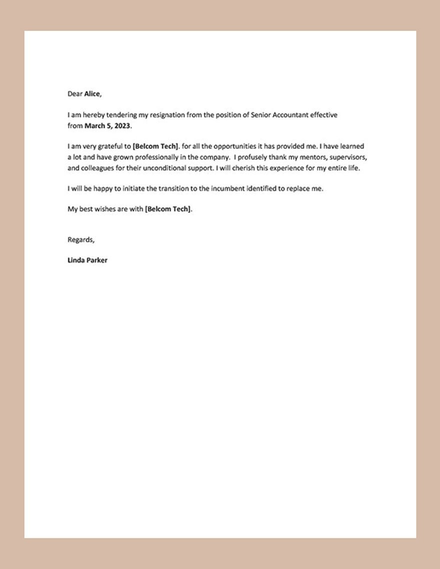 simple resignation letter template - google docs, word | template.net classic cv free download resume