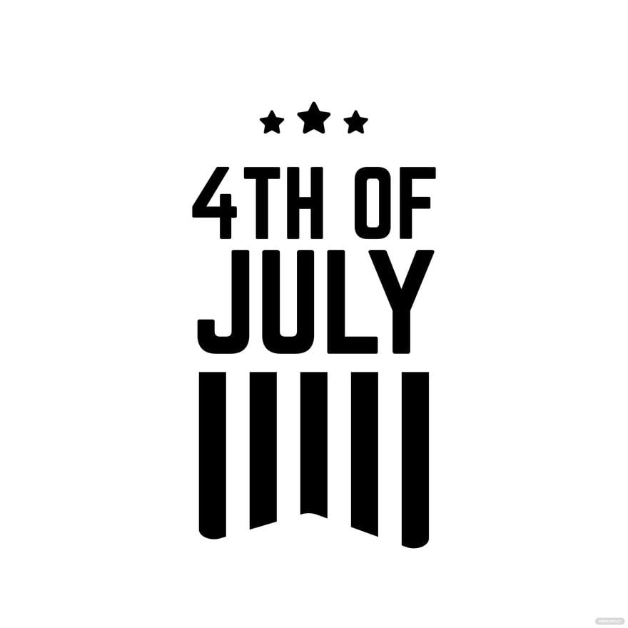 4th Of July Black And White Clipart in Illustrator, EPS, SVG, JPG, PNG