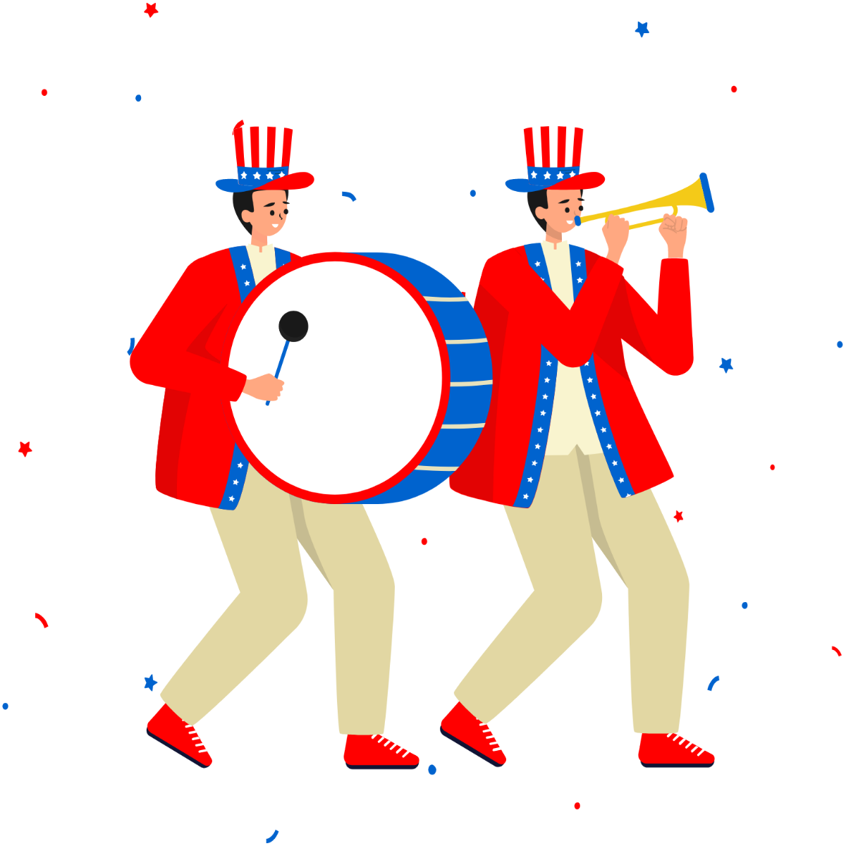 4th Of July Parade Clipart Template