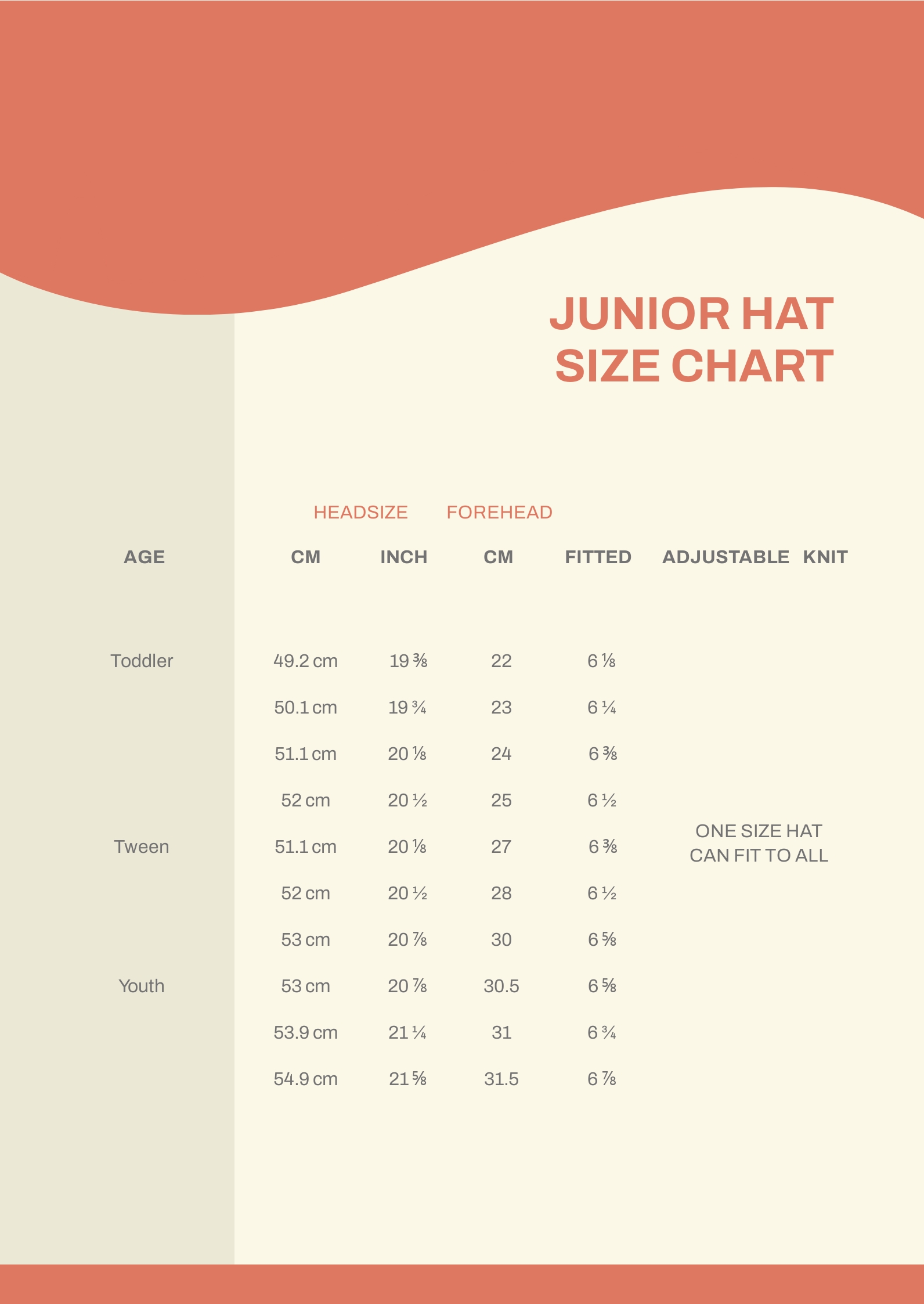 Free New Era Hat Size Chart - Download in PDF