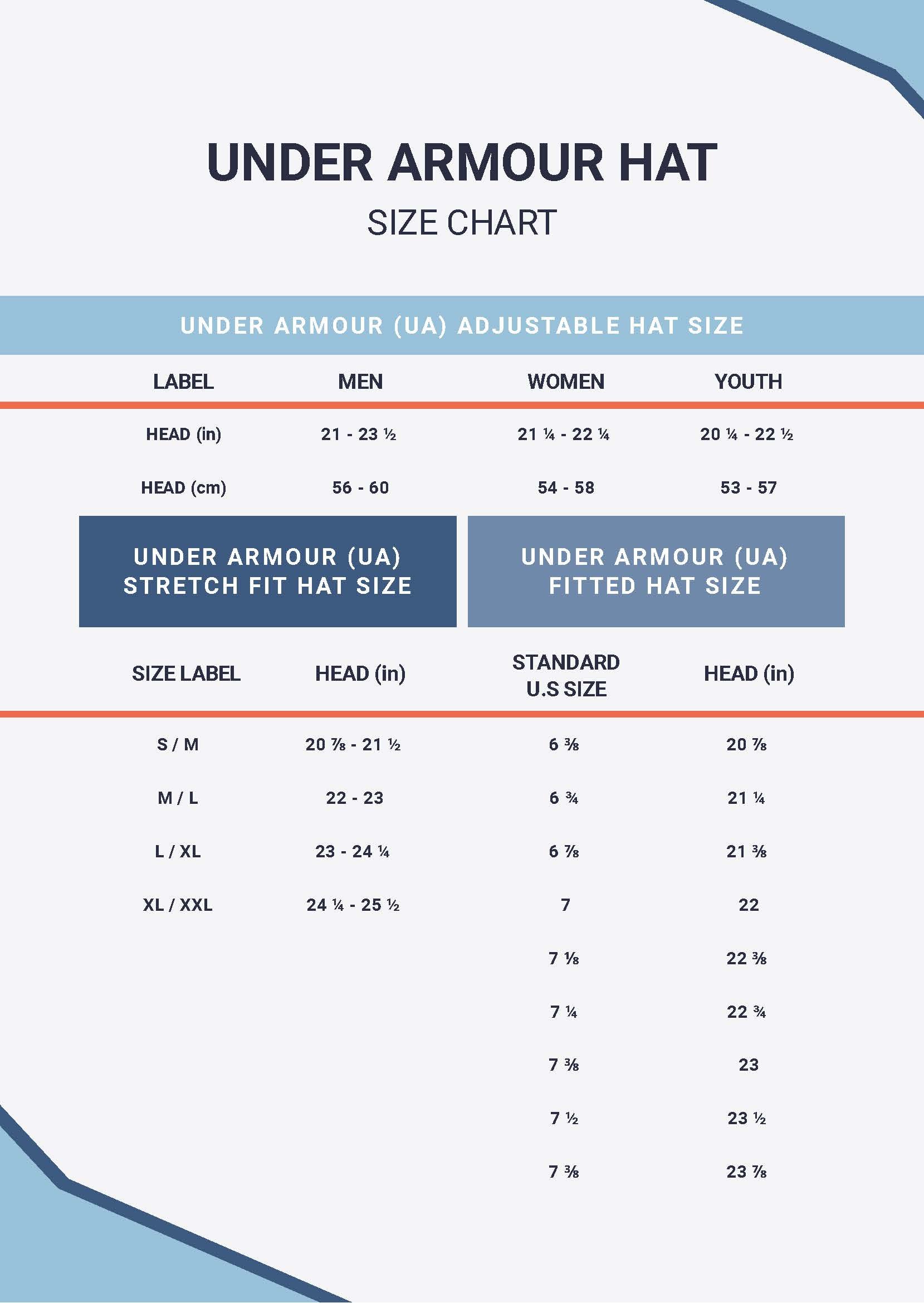 Under Armour Hat Size Chart
