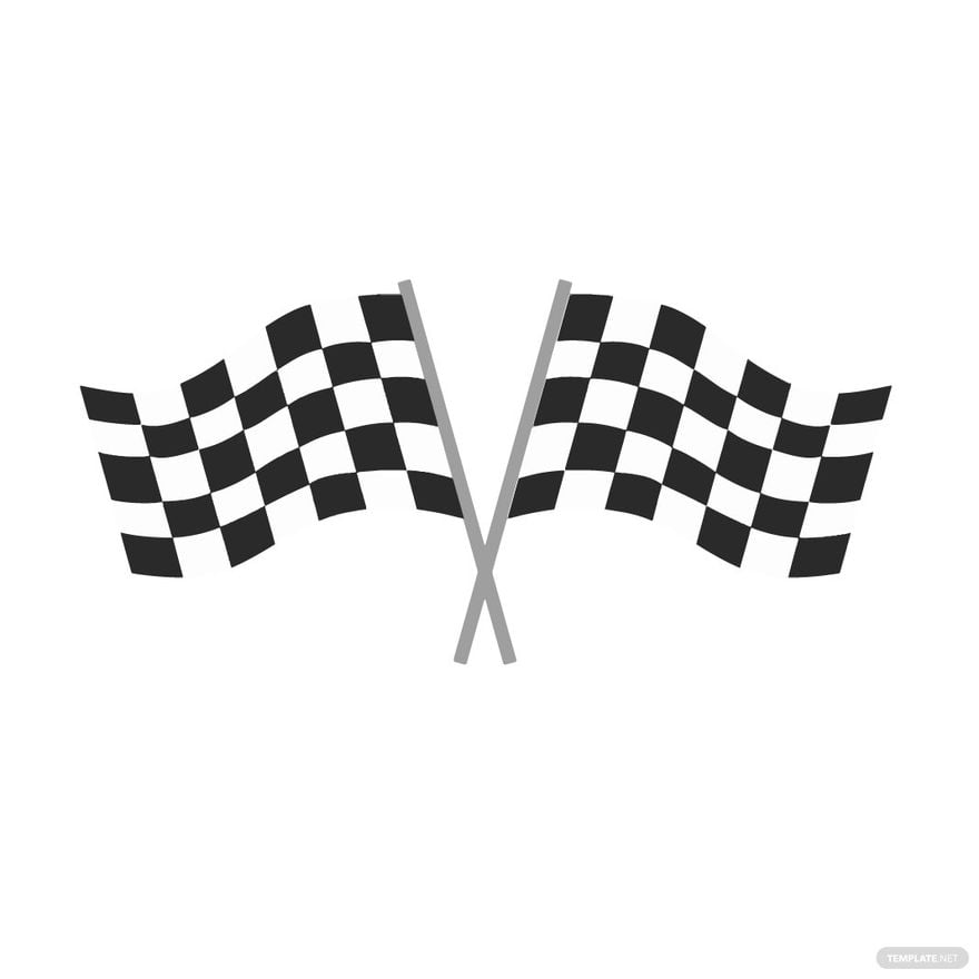 Crossed Checkered Flag Clipart in Illustrator