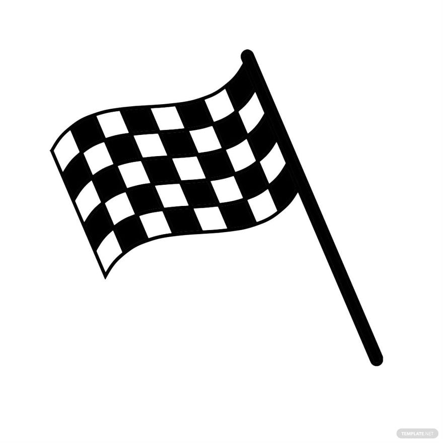Black Checkered Flag Clipart in Illustrator