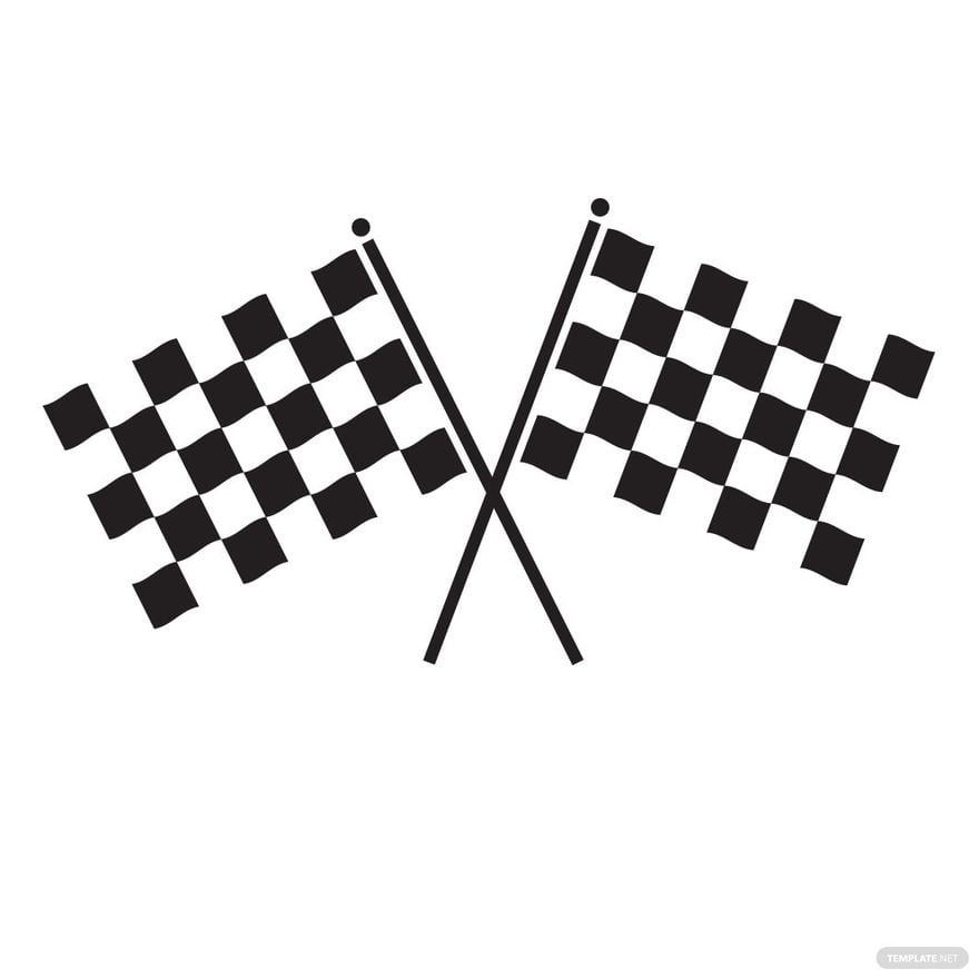 Double Checkered Flag Clipart in Illustrator