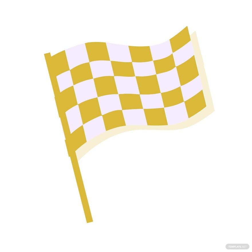Gold Checkered Flag Clipart in Illustrator