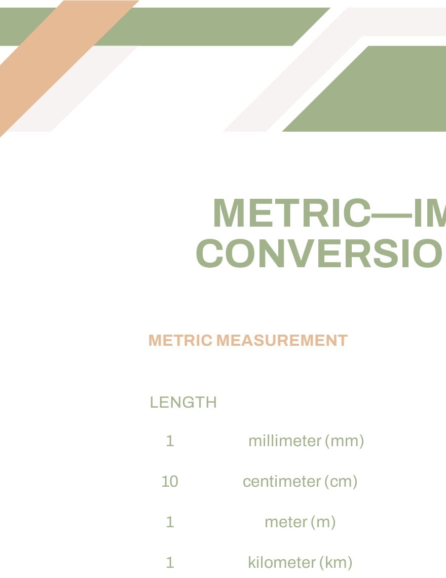 Metric And Imperial Unit Conversion Chart Illustrator Pdf