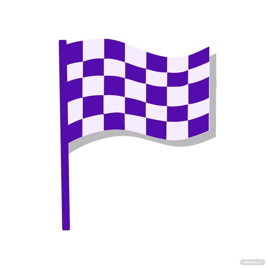 Purple Checkered Flag Clipart in Illustrator