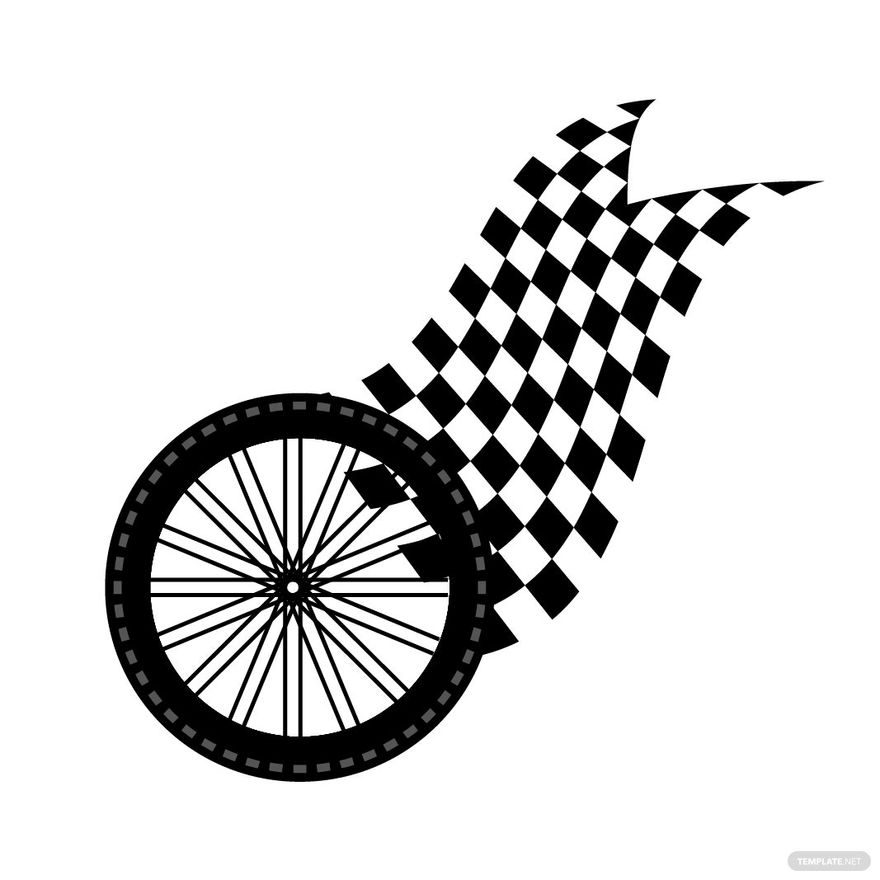 Tire Checkered Flag Clipart in Illustrator