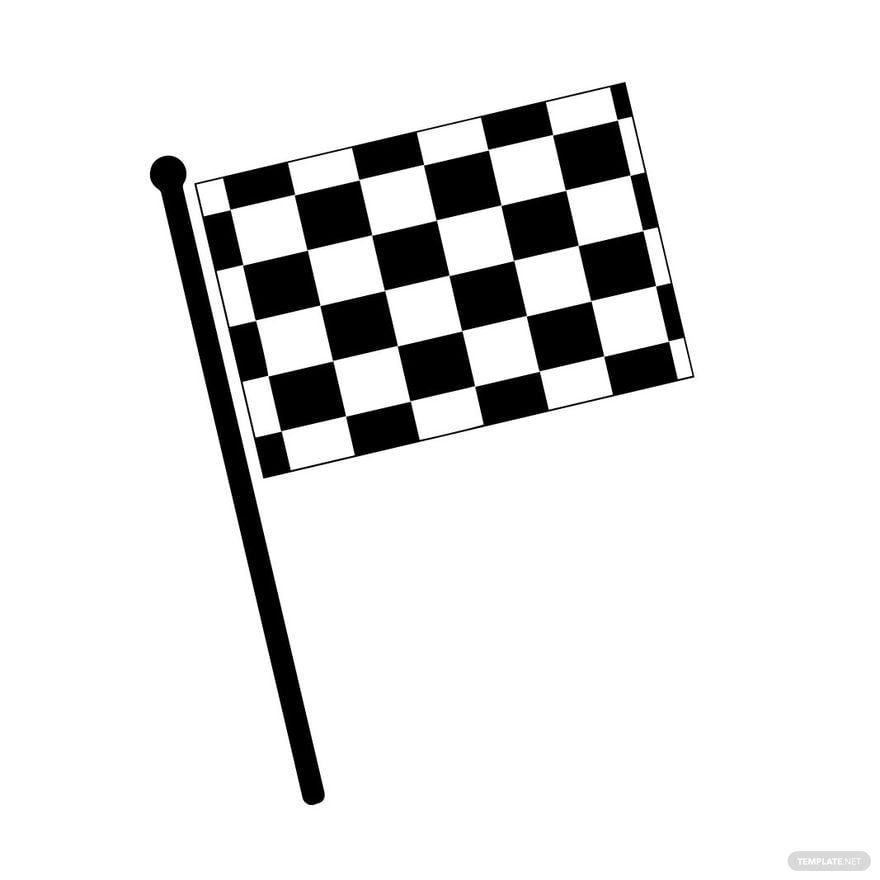 Checkered Flag Line Clipart in Illustrator