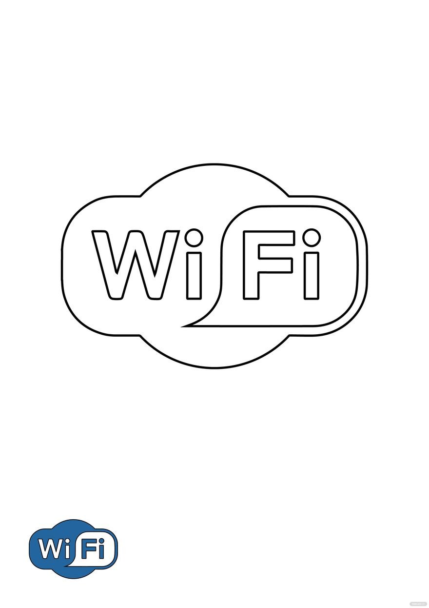 Free WiFi Logo Coloring Page in PDF, JPG