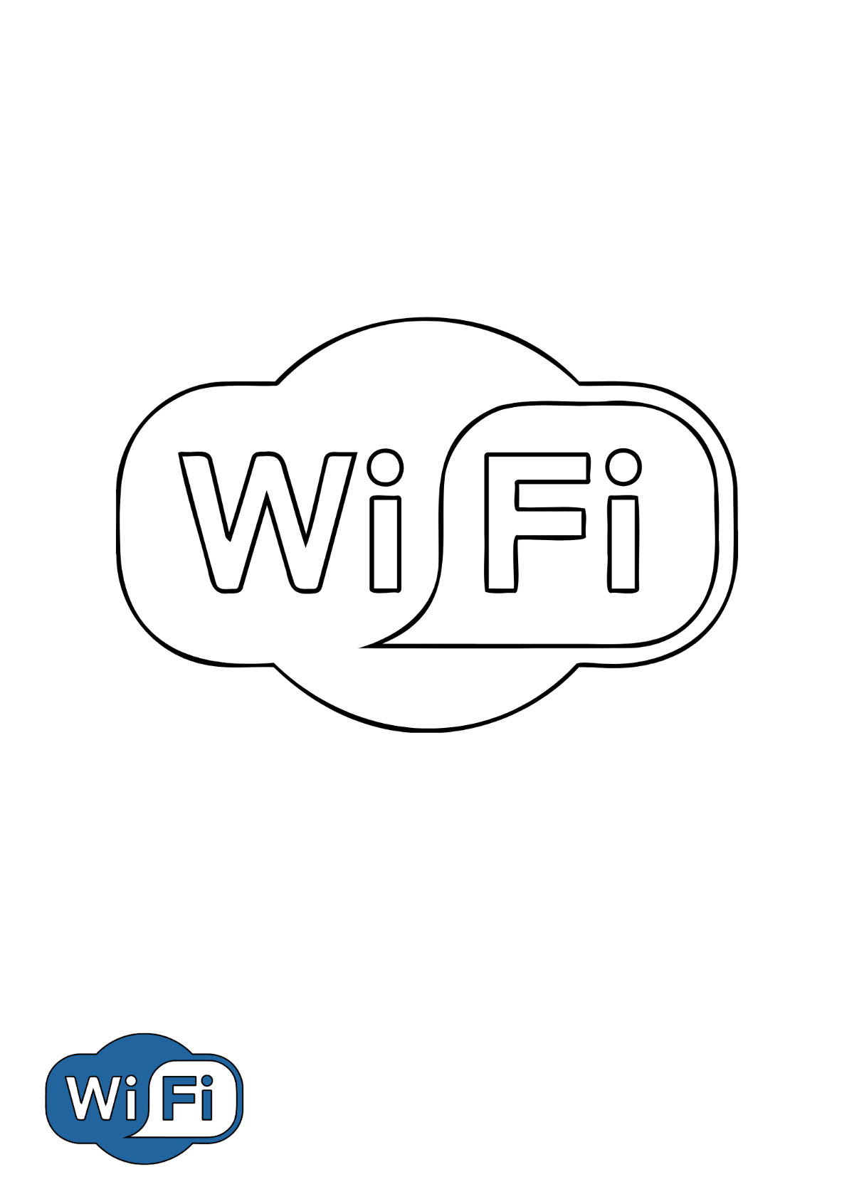 Free WiFi Logo Coloring Page Template