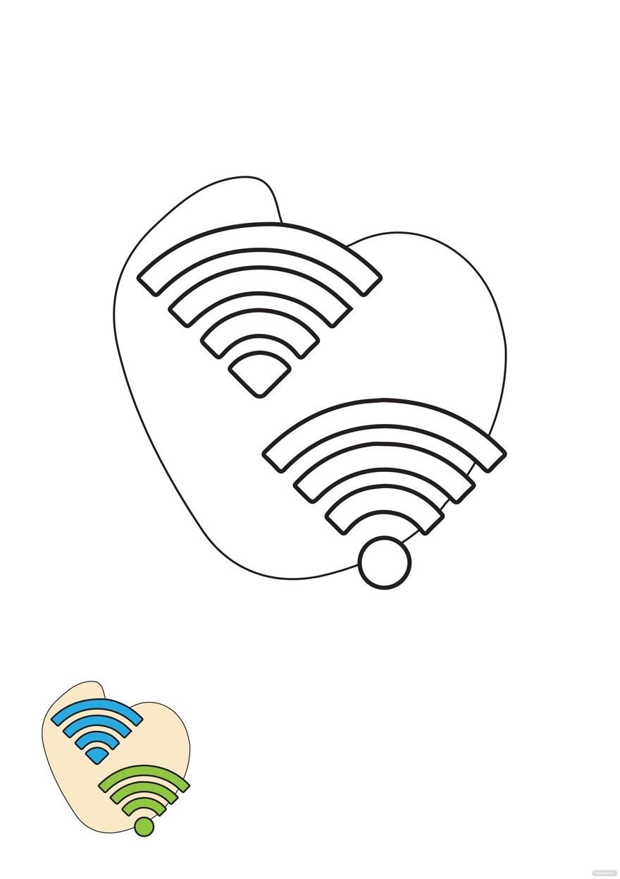 Free WiFi Icon Coloring Page in PDF, JPG