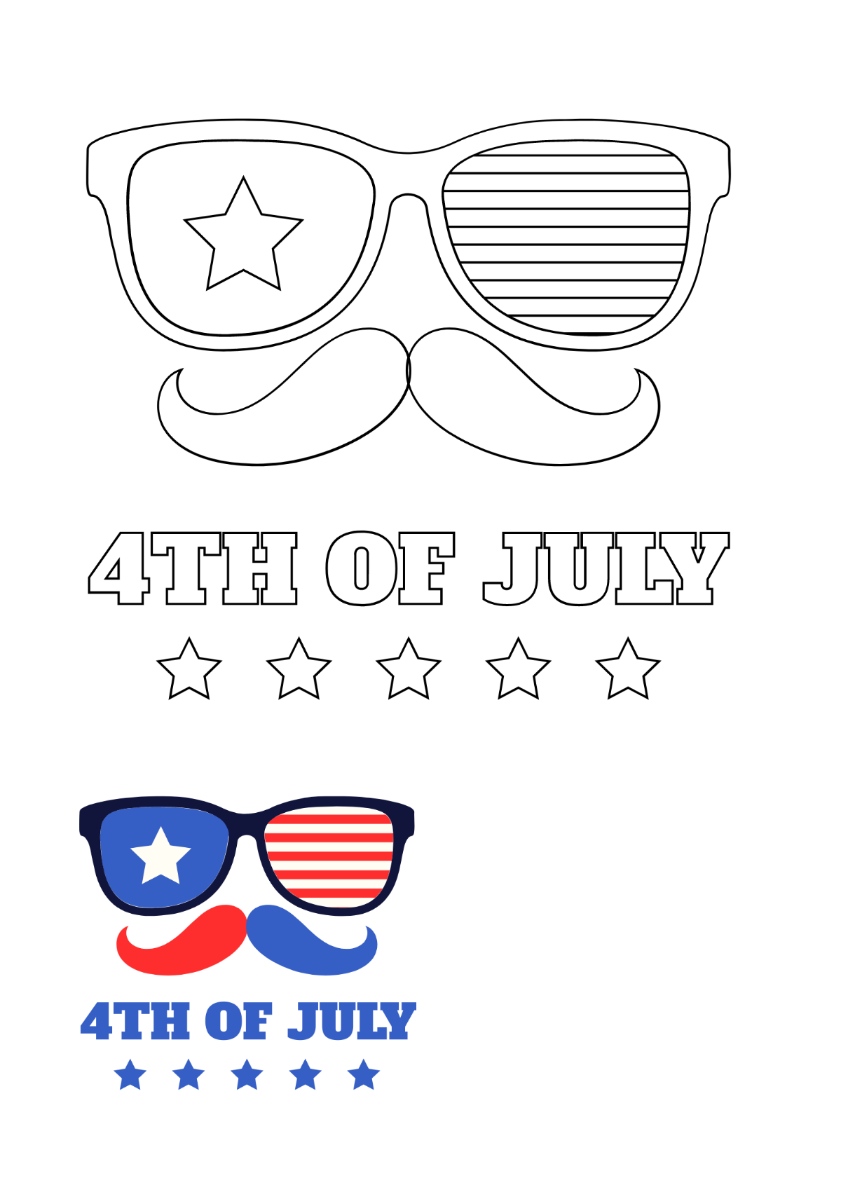 Free Easy 4th Of July Coloring Page Template