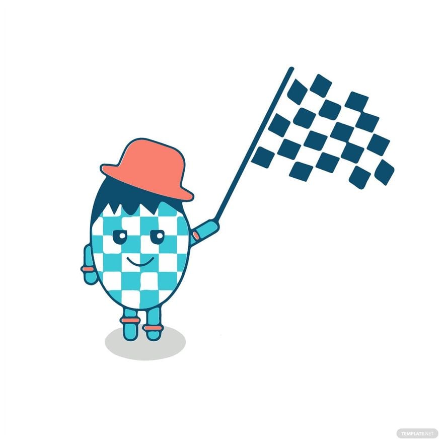 Character Checkered Flag Clipart in Illustrator