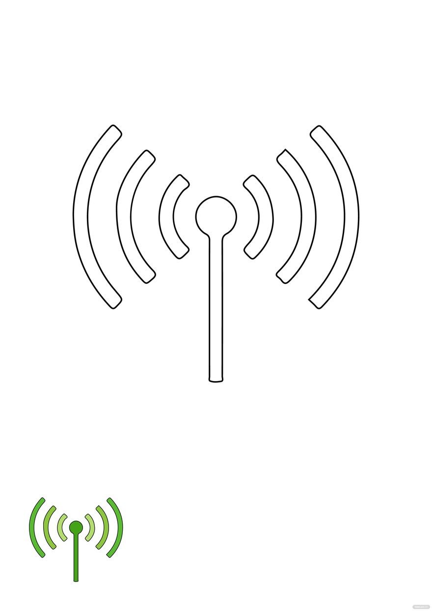 Free Wifi Signal Coloring Page in PDF, JPG