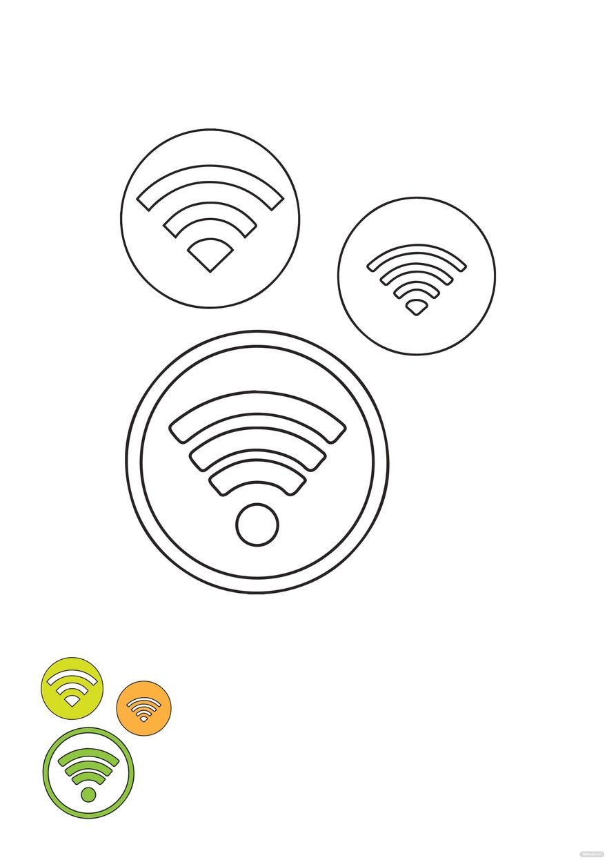 Free Wifi Circle coloring page