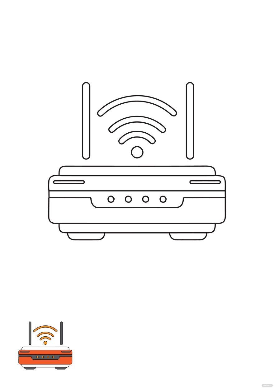 Free Wifi Router coloring page
