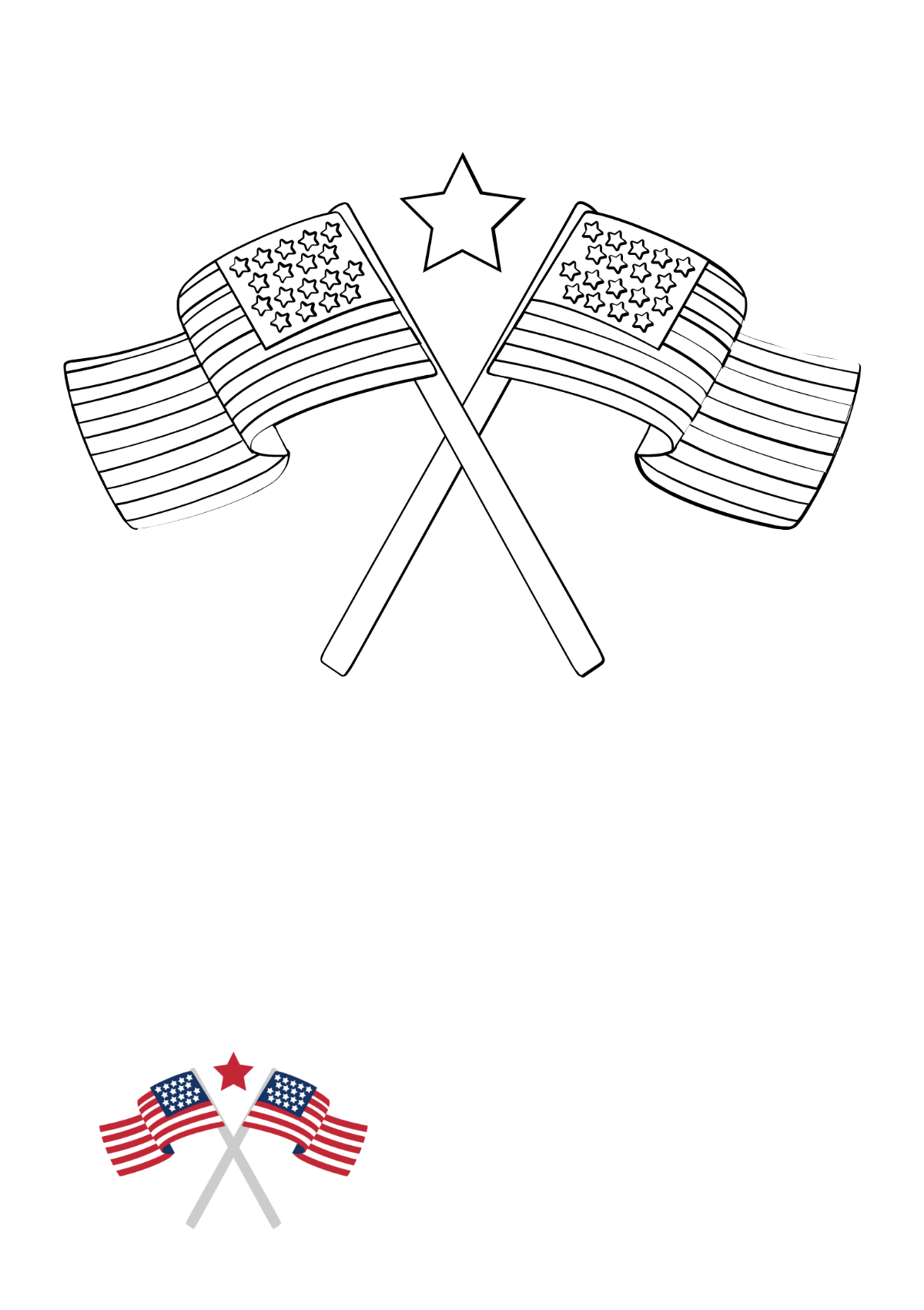 Simple 4th Of July Coloring Page Template