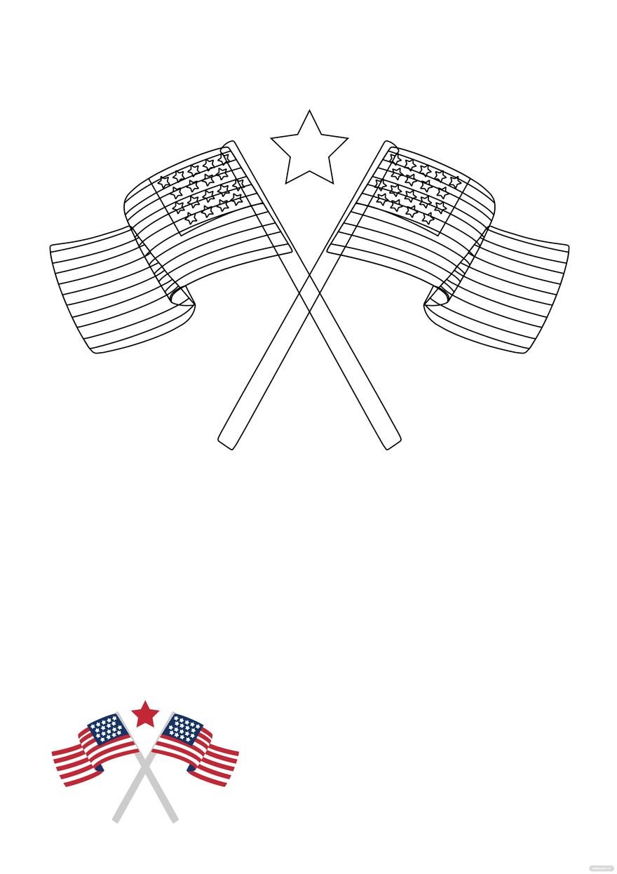 Simple 4th Of July Coloring Page