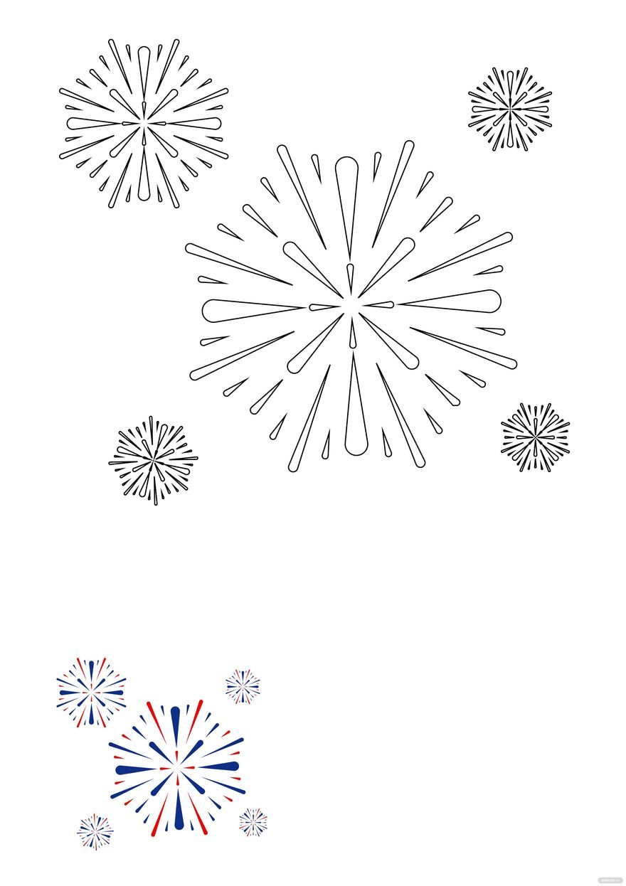 Free 4th Of July Firework Coloring Page in PDF, JPG