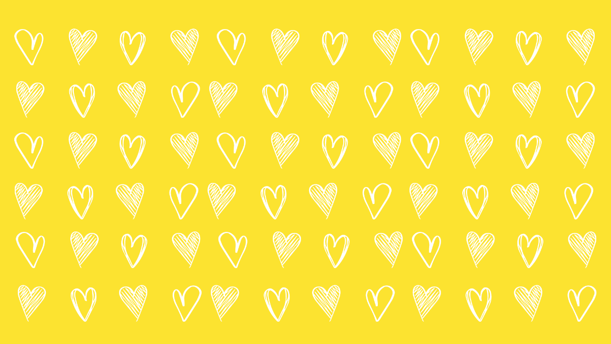 Yellow Heart Background Template