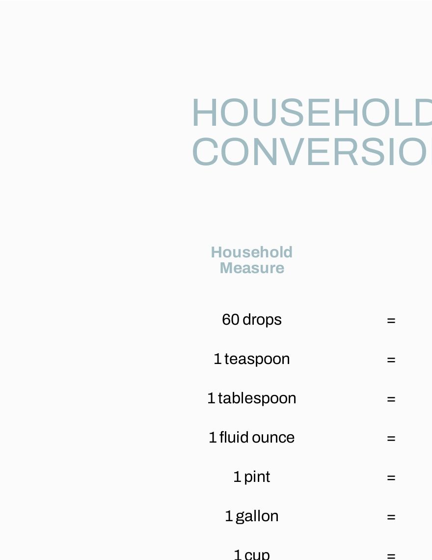 household-metric-conversion-chart-pdf-template