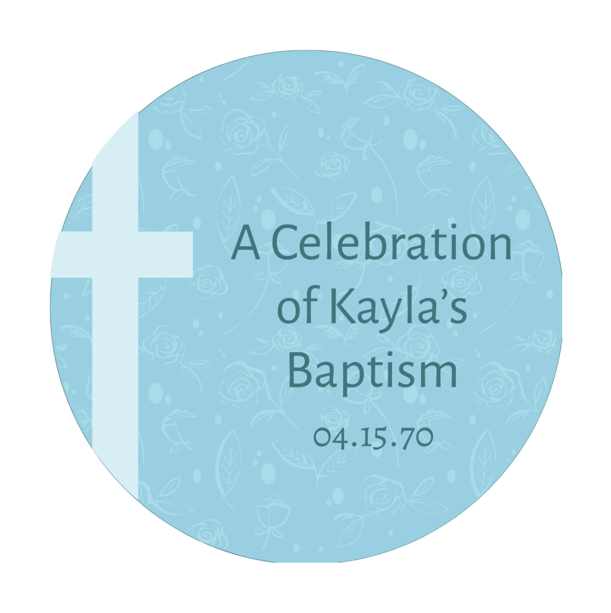 Baptism Sticker Template