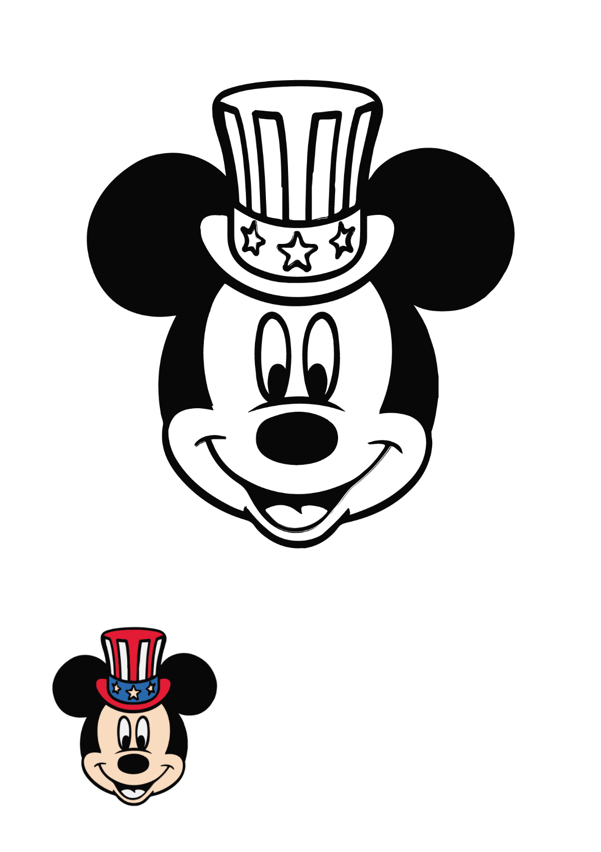 Free Mickey 4th Of July Coloring Page Template