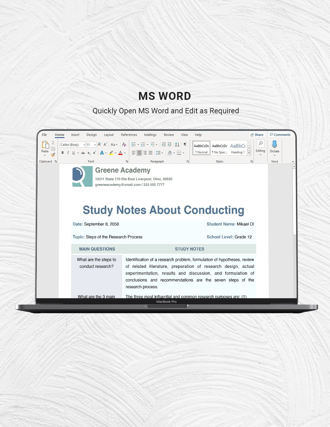 Research Journal Notetaking Template Download in Word, Google Docs
