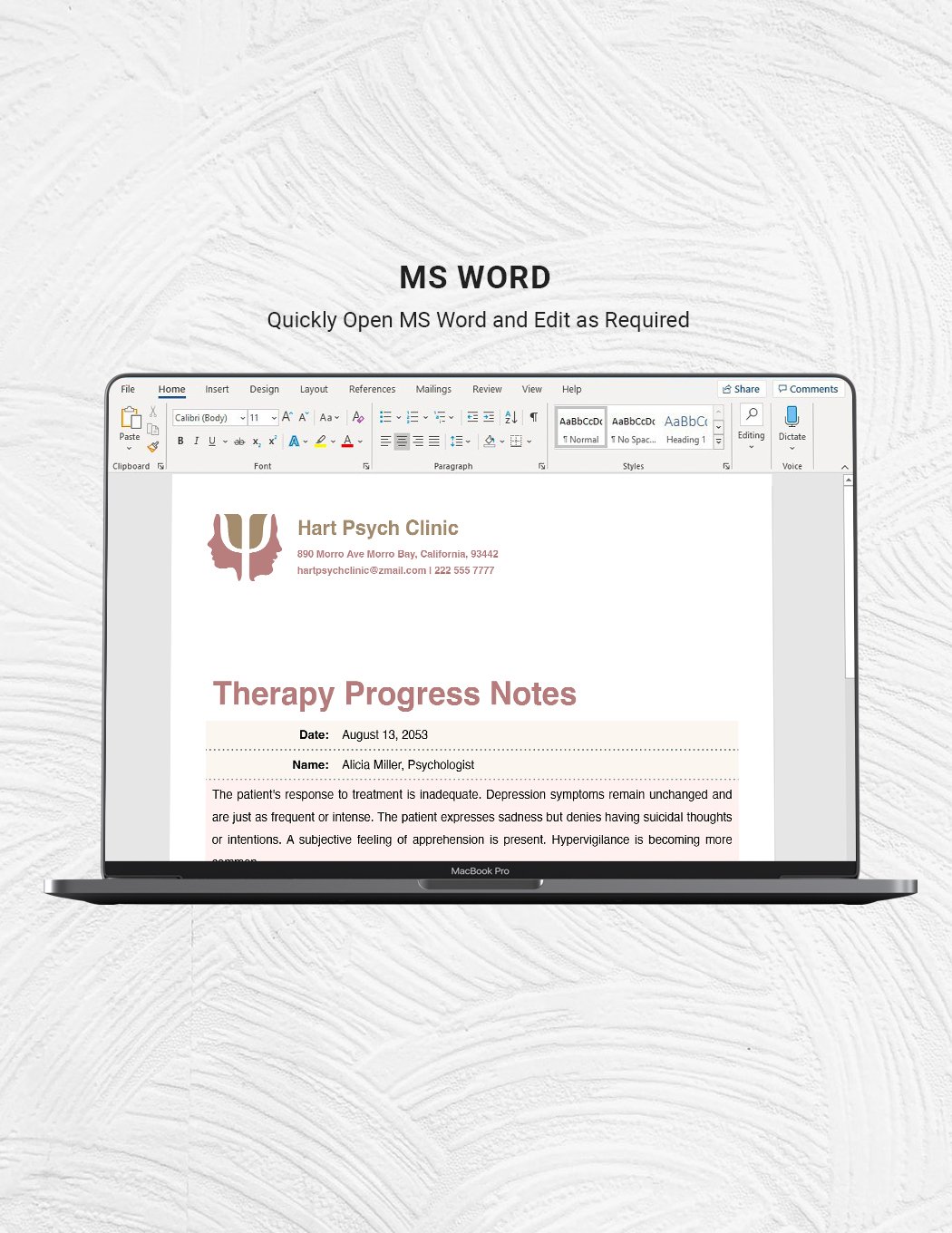 Therapist Note Taking Template