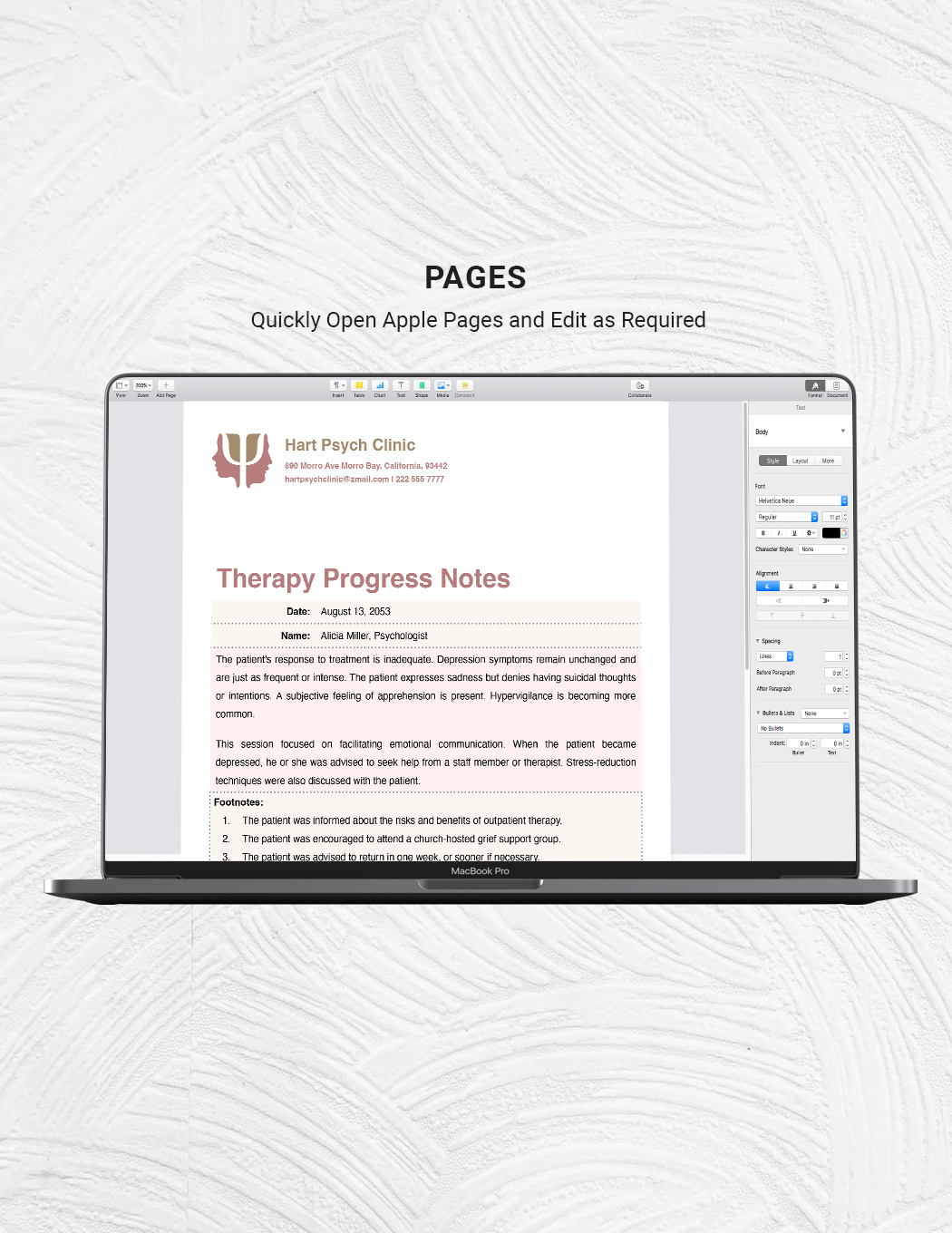 Therapist Note Taking Template