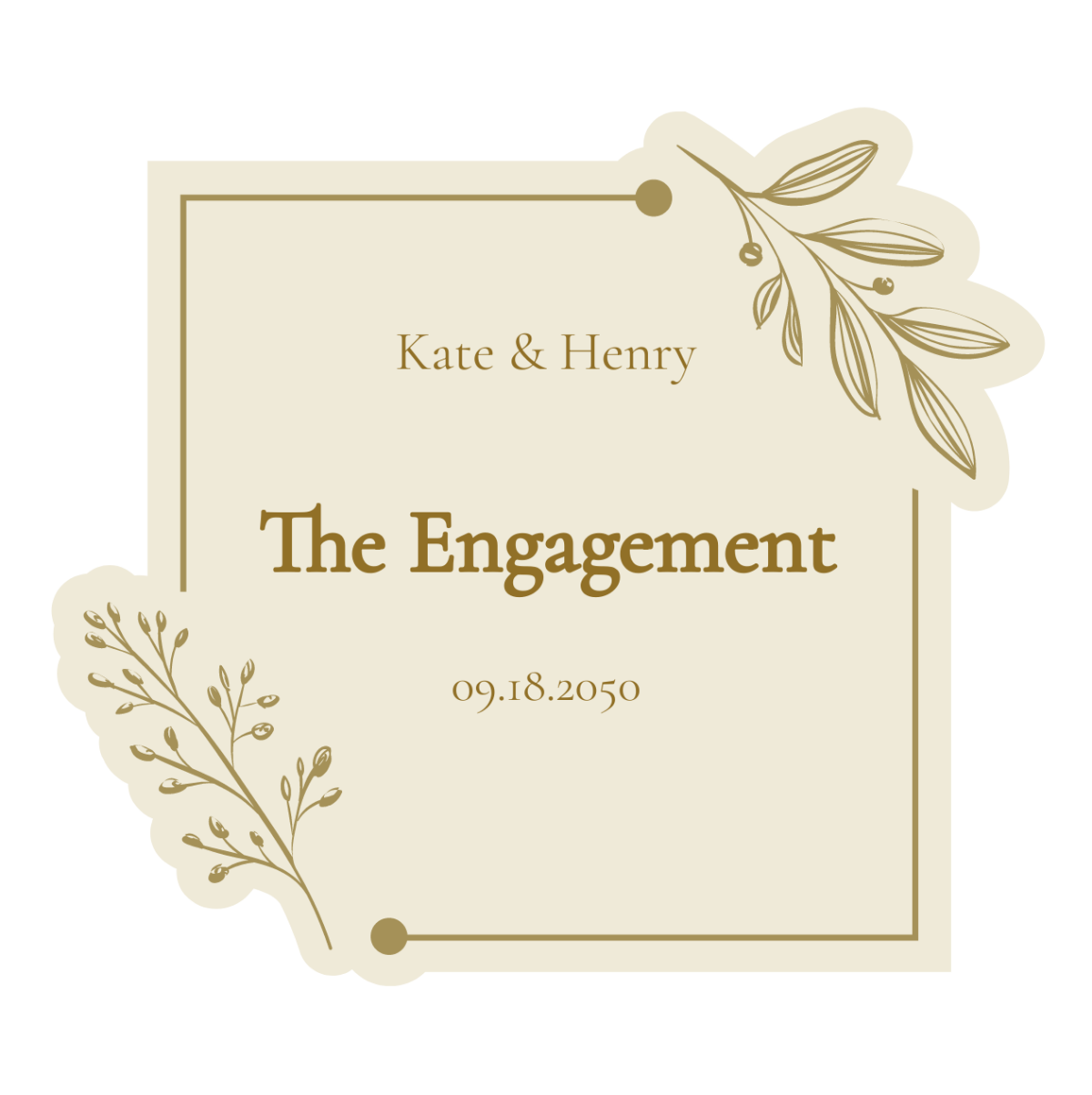 Free Engagement Sticker Template