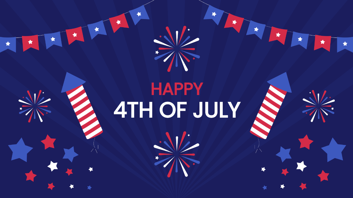 4th Of July Zoom Background Template