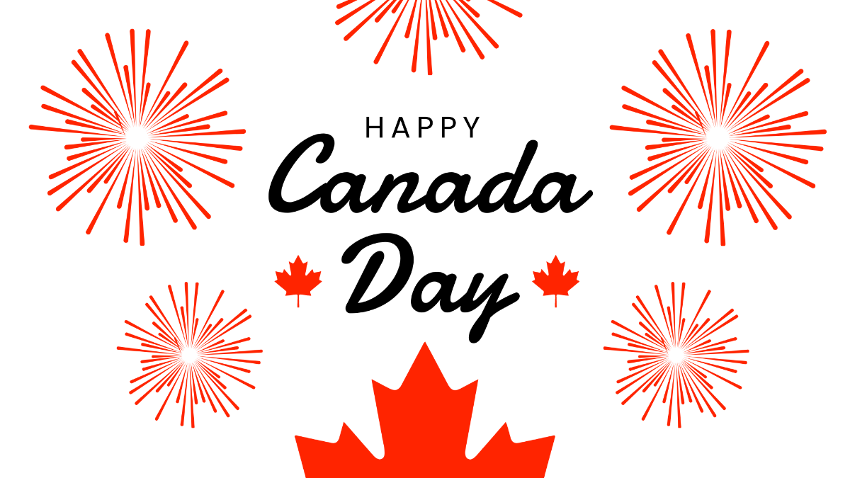 Canada Day Fireworks Wallpaper Template