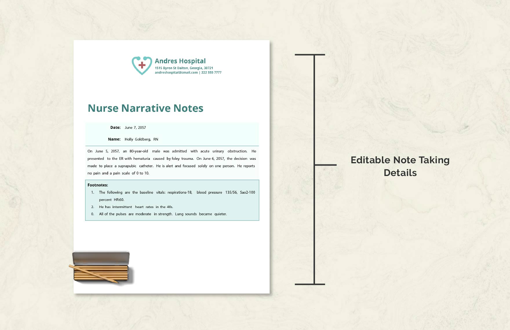 Nurse Note Taking Template