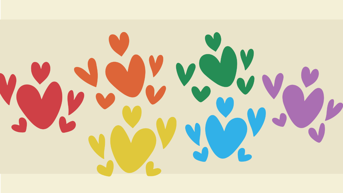 Rainbow Hearts Background Template
