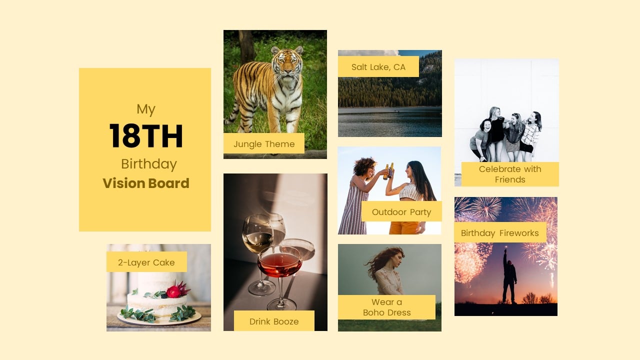 Party Vision Board in Word, Google Docs, PowerPoint, Publisher, Google Slides