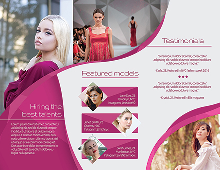 Creative Modelling Agency Brochure Design