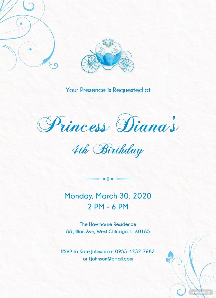 Cinderella Invitation Template Download In Word Pdf Illustrator Psd Apple Pages Publisher 6712