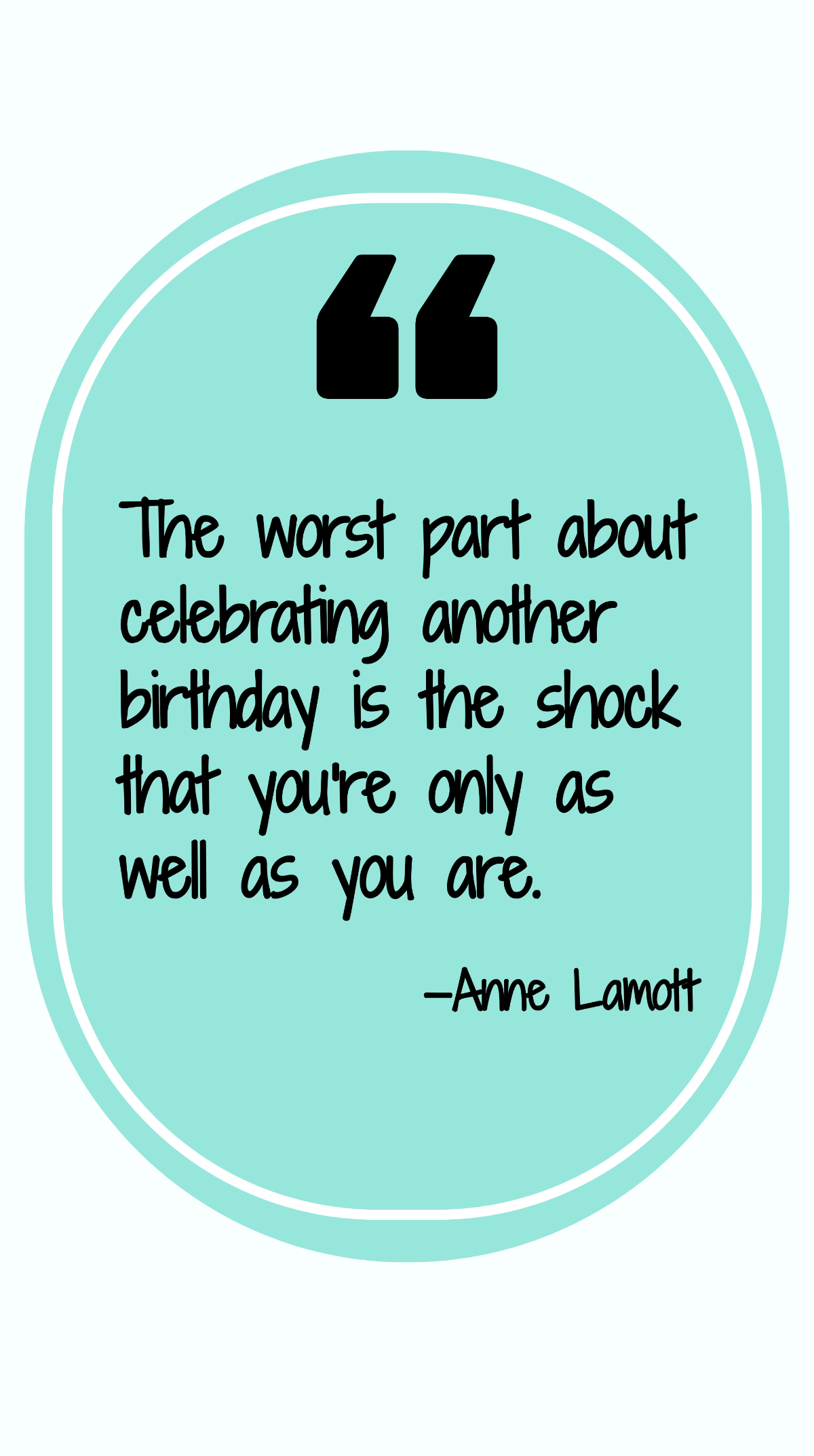 Anne Lamott - The worst part about celebrating another birthday is the shock that you're only as well as you are. Template