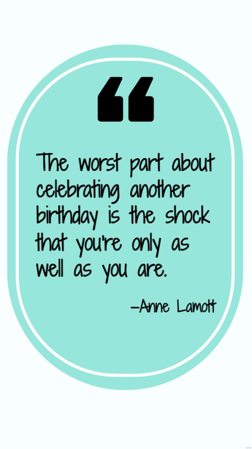 Anne Lamott - The worst part about celebrating another birthday is the shock that you're only as well as you are.