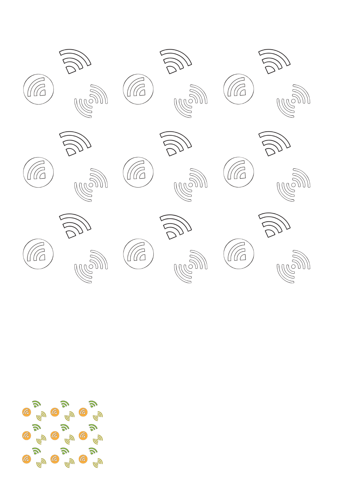 Wifi Background coloring page Template