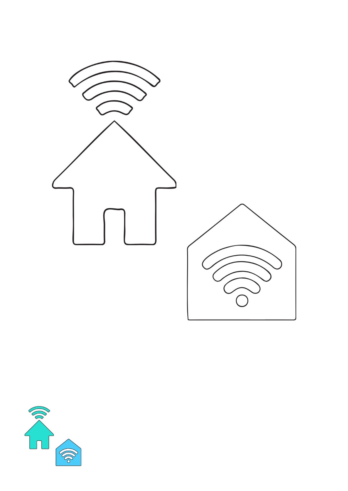 Home Wifi coloring page Template
