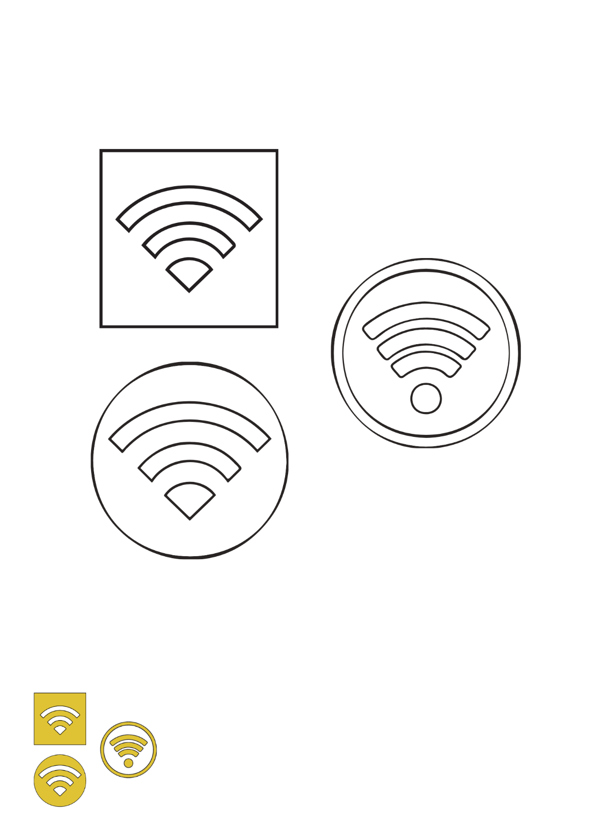 Free Gold Wifi coloring page Template