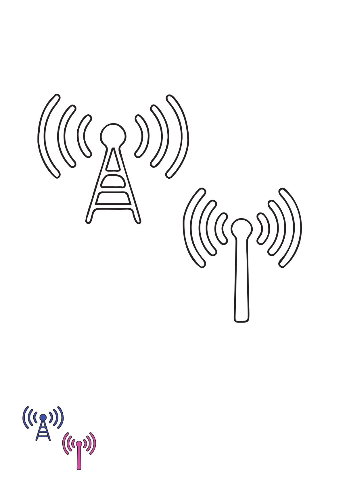 Wifi Tower coloring page Template